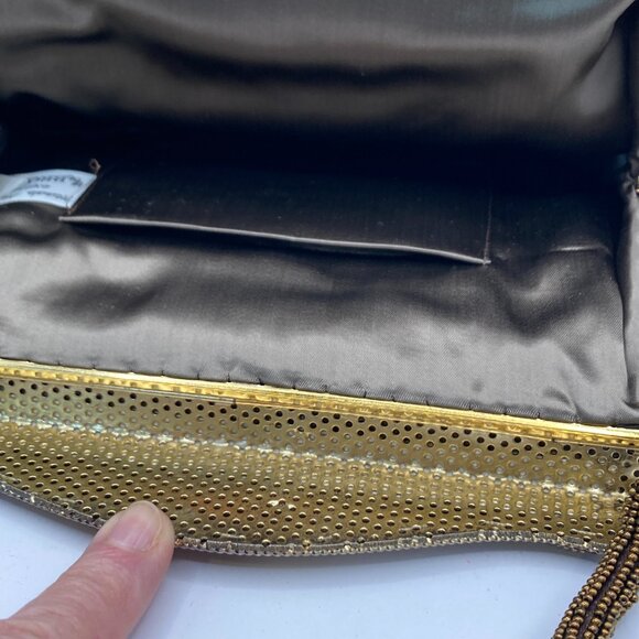 Exquisite Gold Tone Beaded Handbag with Beaded Handle 1970s Fashion Glamourcore - Picture 7 of 9